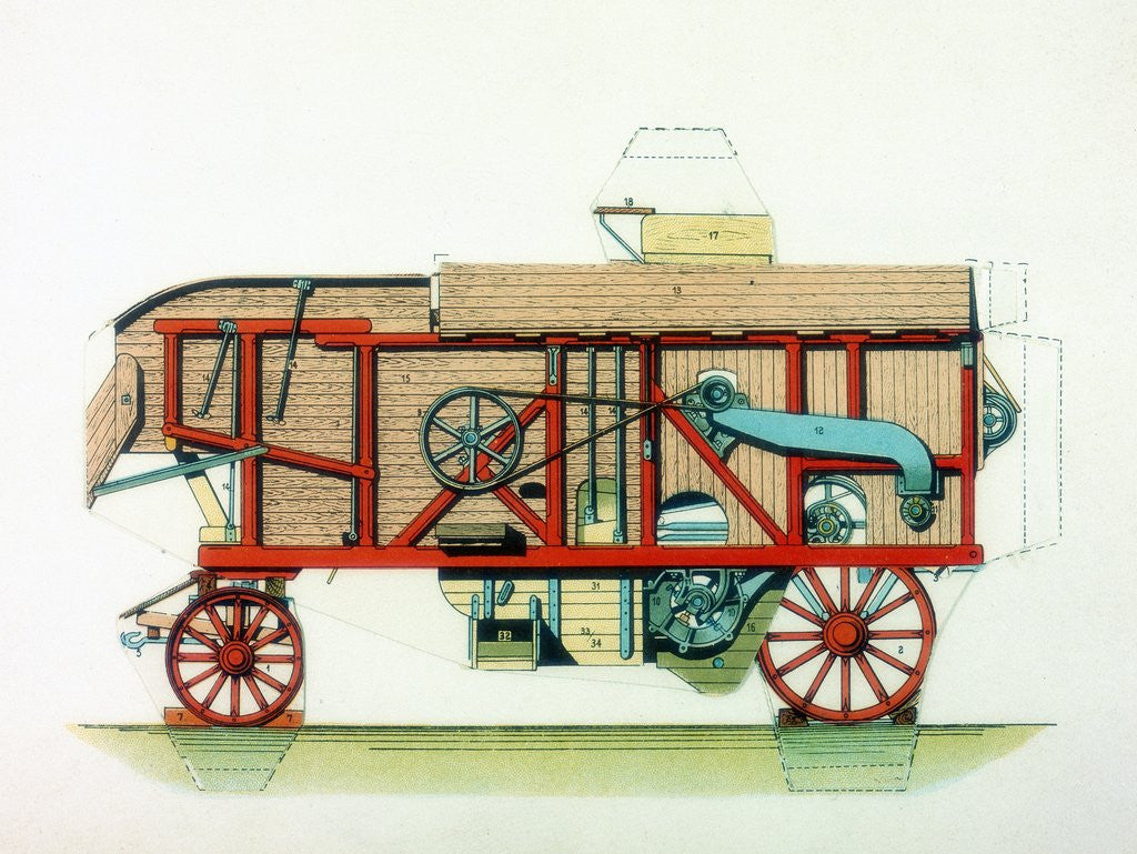 Detail of Portable threshing machine by Anonymous