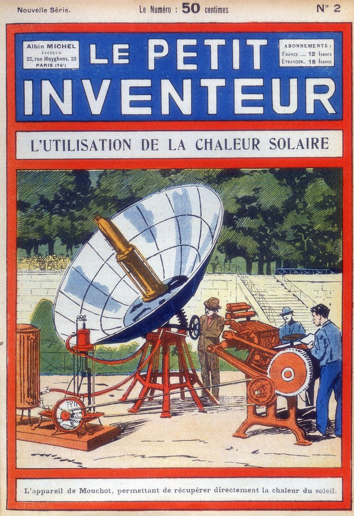Detail of Abel Pifre's solar-powered printing press by Corbis