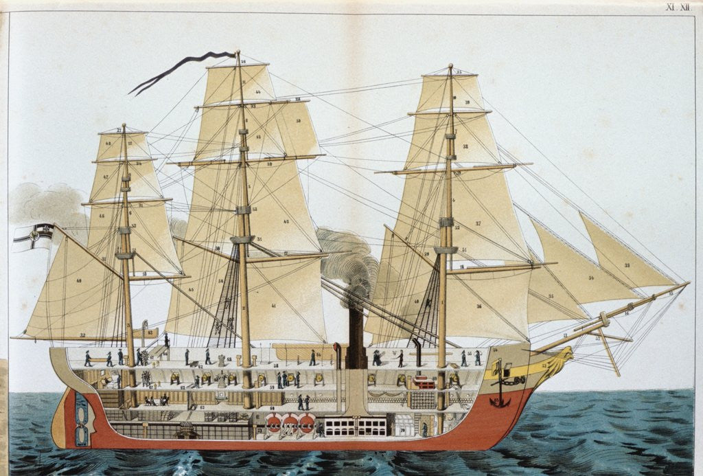 Detail of Transitional ship by Anonymous