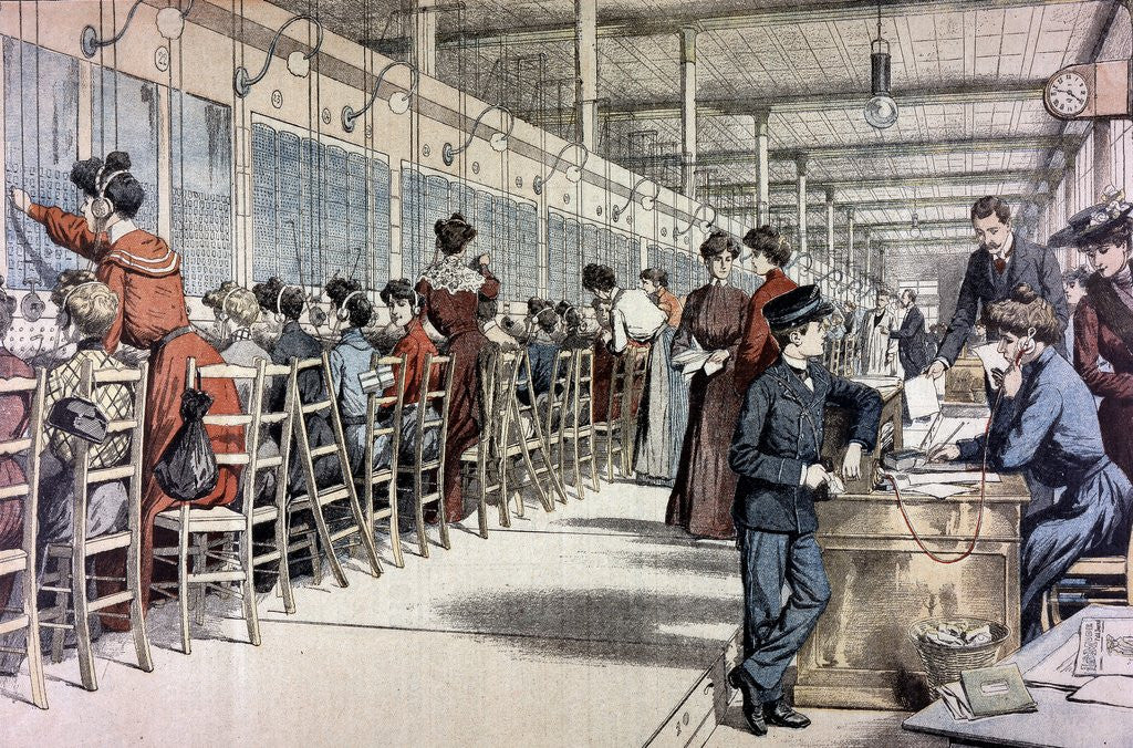 Detail of Telephone Exchange in Paris by Anonymous
