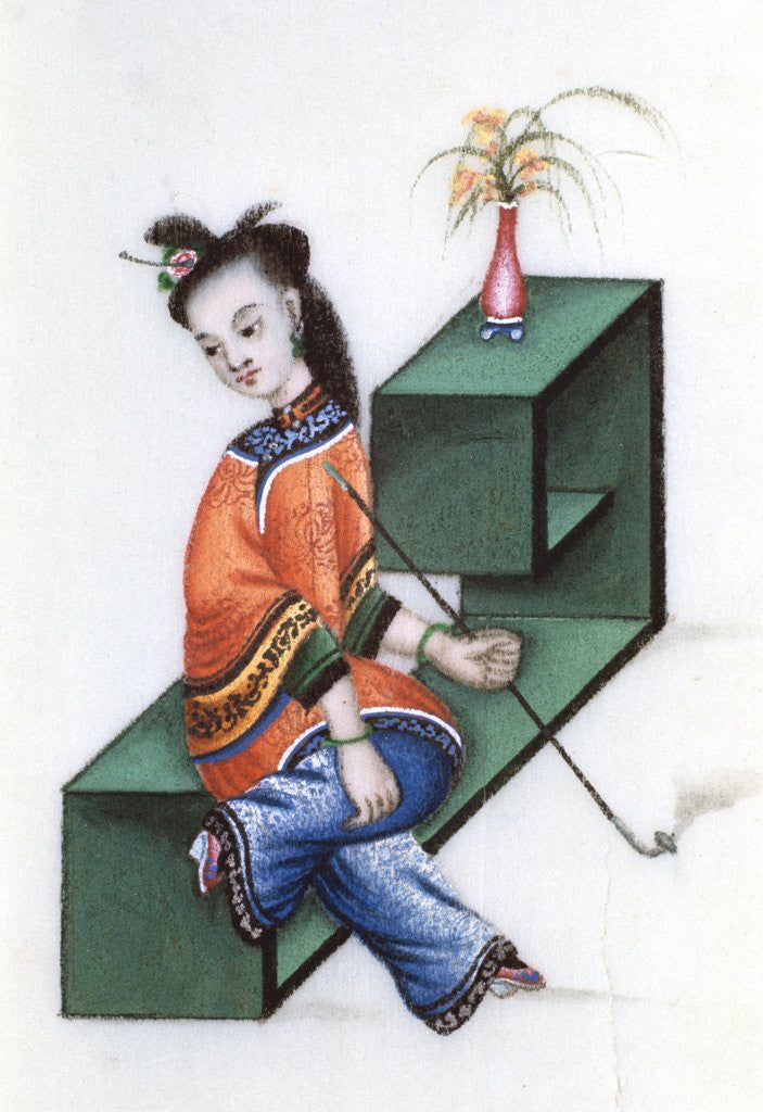 Detail of Woman smoking opium by Corbis