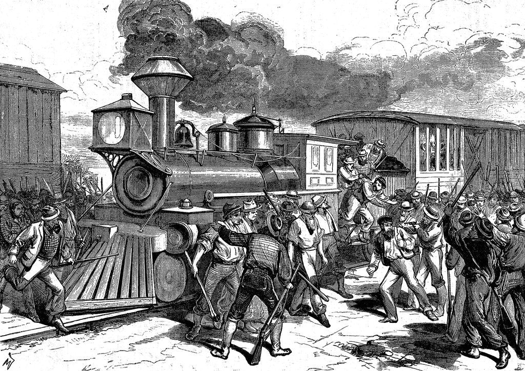 Detail of Riot by railroad workers by Anonymous