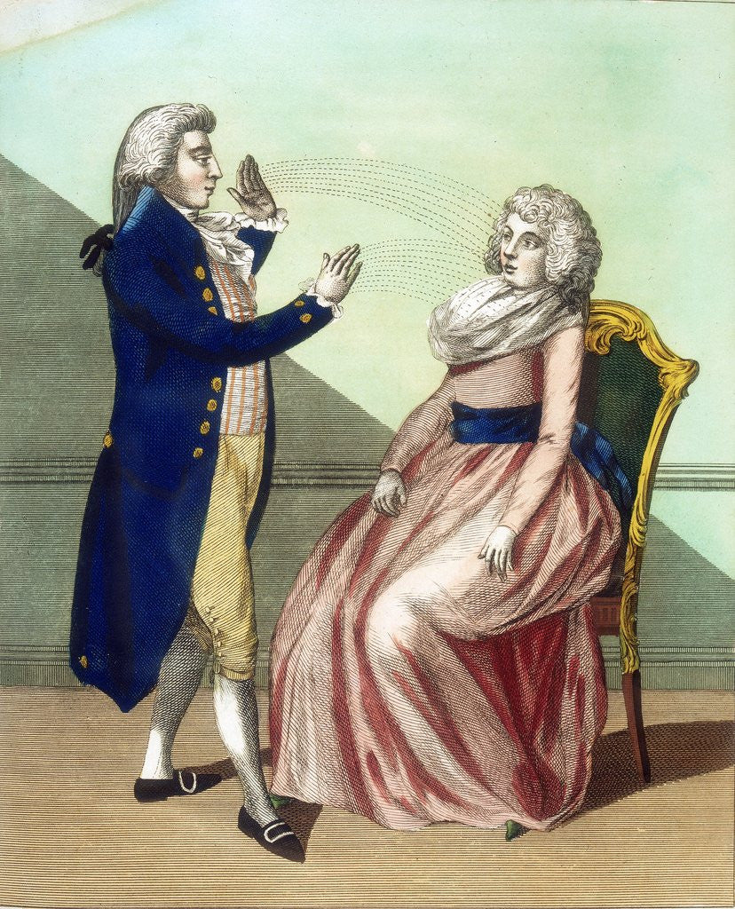 Detail of Hypnotist mesmerising a patient by Anonymous