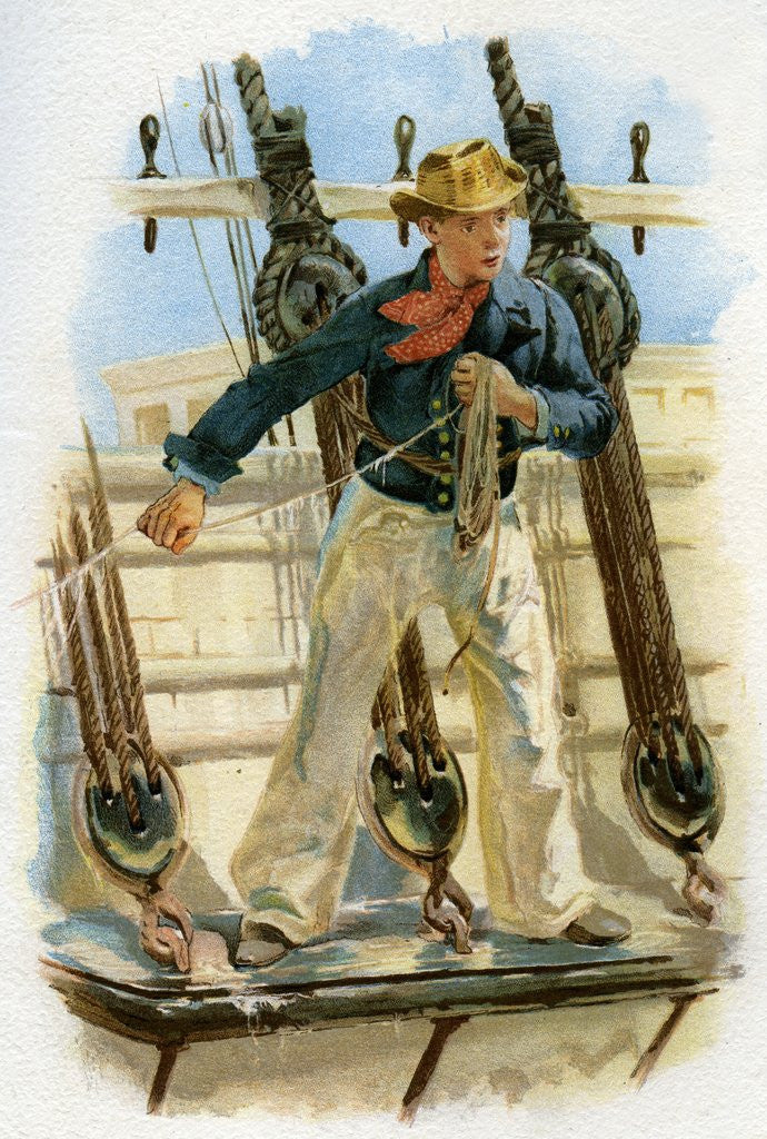 Detail of Sailor heaving the lead by Corbis