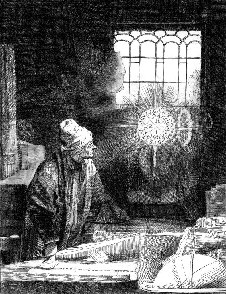 Detail of Dr Faustus in his study by Anonymous