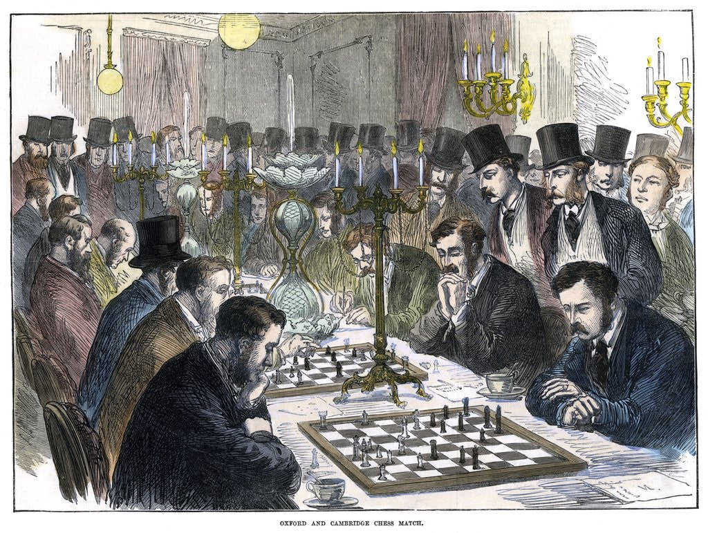 Detail of Oxford and Cambridge Chess Match by Anonymous