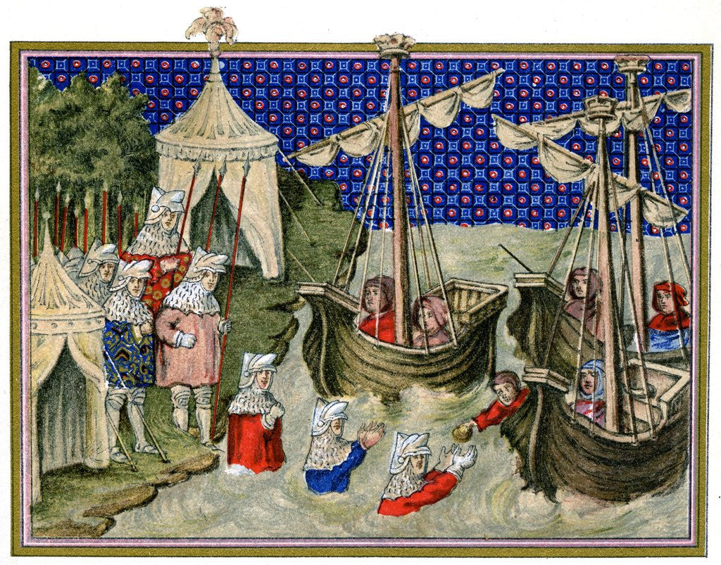 Detail of Ships bringing provisions to the English host, Richard II's campaign in Ireland by Anonymous