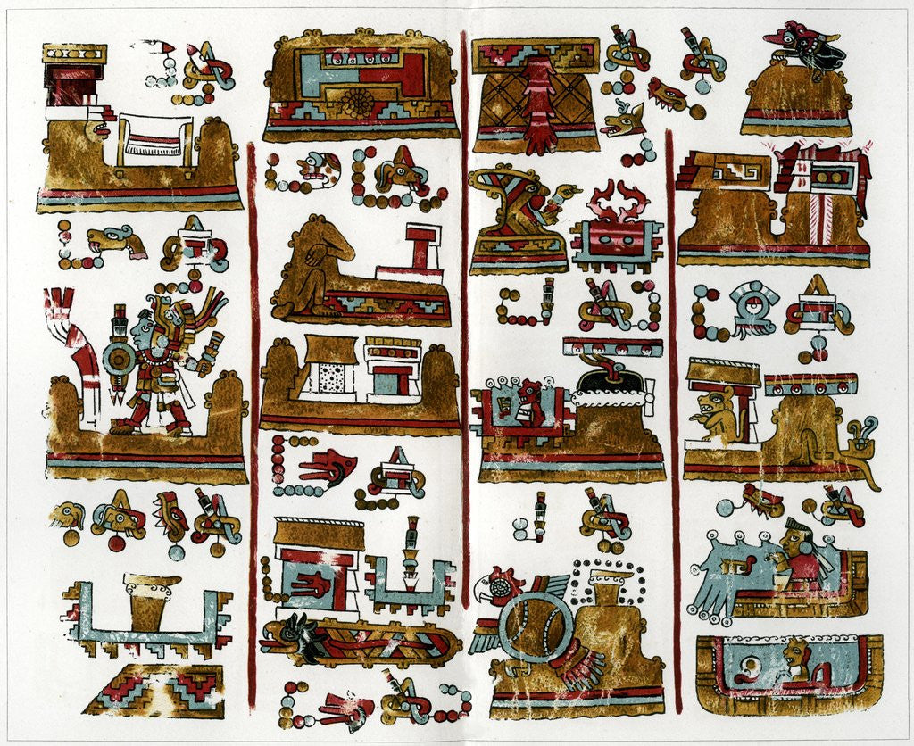 Detail of A page from the Codex Vindobonensis Mexicanus I by Anonymous