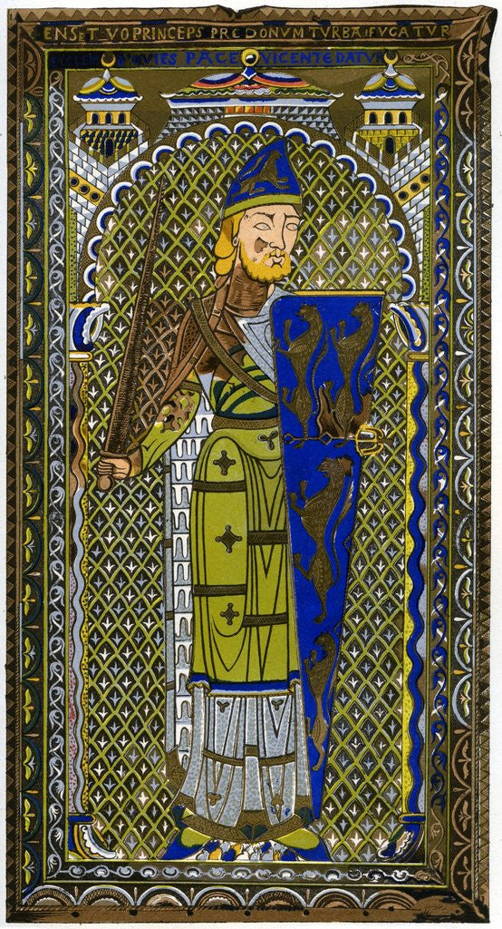 Detail of Representation of the enamel effigy of Geoffrey V on his tomb at Le Mans Cathedral by Anonymous