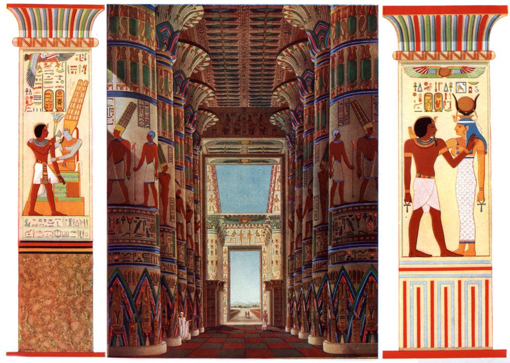 Detail of Hall of Columns in the Great Temple of Karnak by Anonymous