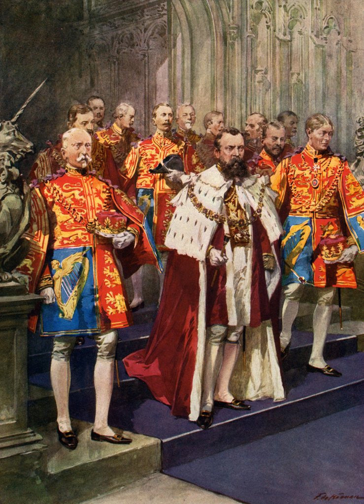 Detail of Coronation ceremony at Westminster Abbey by Anonymous