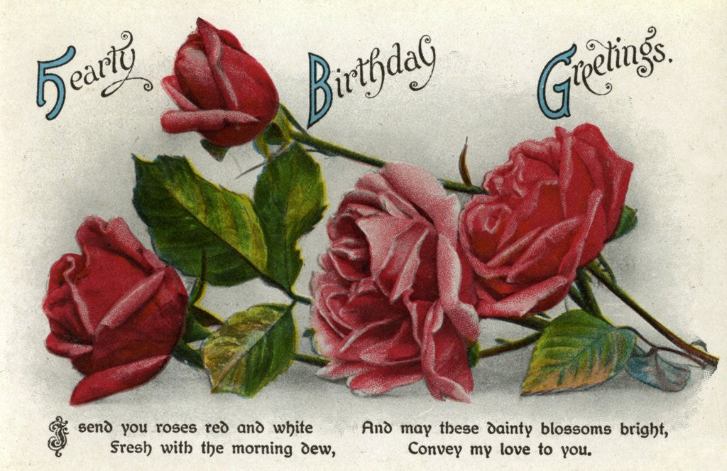 Detail of Birthday card by Anonymous