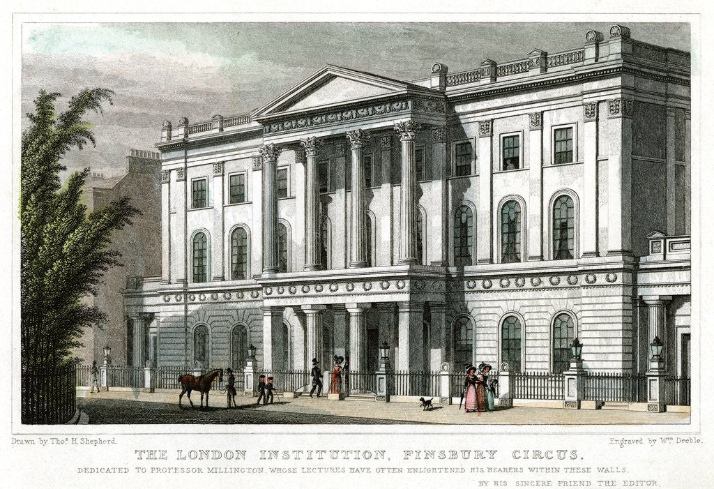 Detail of The London Institution in Finsbury Circus by Anonymous