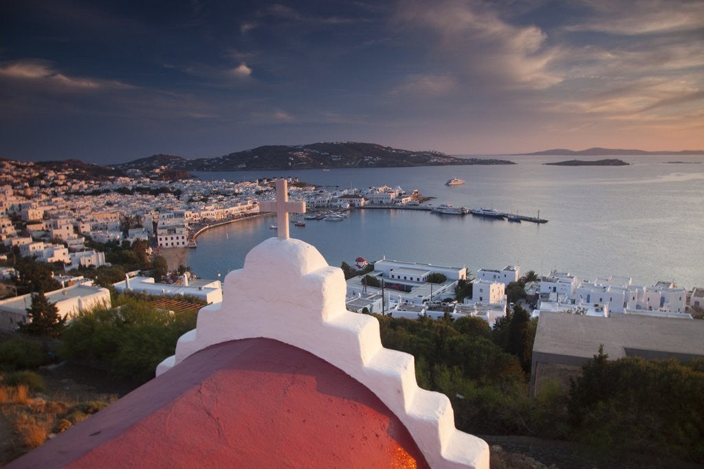 Detail of Chapel overlooking the harbor on Greek Island of Mykonos by Anonymous