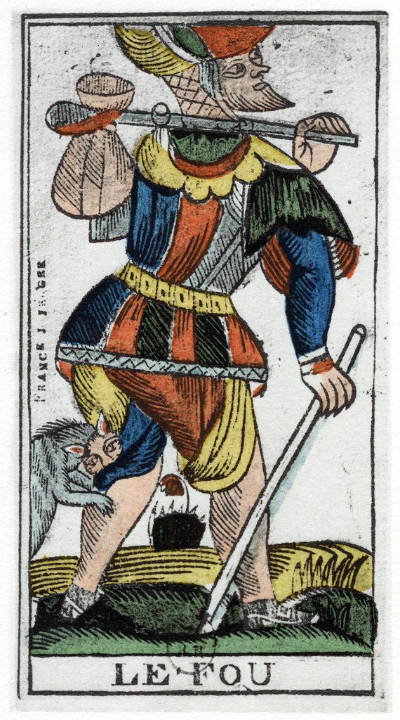 Detail of Tarot card of the Fool by Anonymous