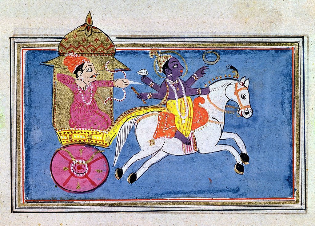 Detail of Arjuna and Krishna by Anonymous