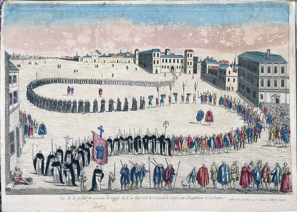 Detail of Procession of criminals sentenced by Inquisition of Lisbon by Anonymous