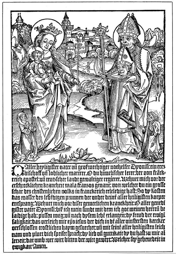 Detail of St. Dionysius praying to the Virgin and Child by Anonymous