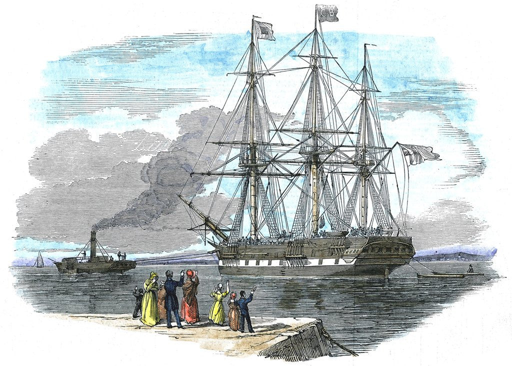 Detail of British emigrant ship leaving for Australia by Anonymous