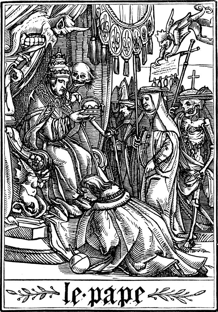 Detail of The Pope visited by Death by Hans Holbein The Younger