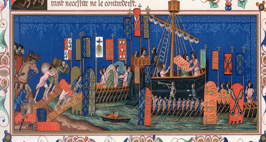 Detail of Crusaders embarking for the Holy Land by Anonymous