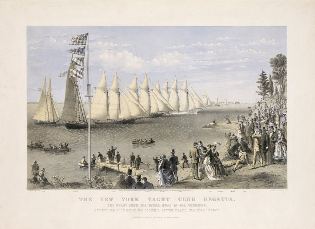 Detail of The New York Yacht Club Regatta by Anonymous