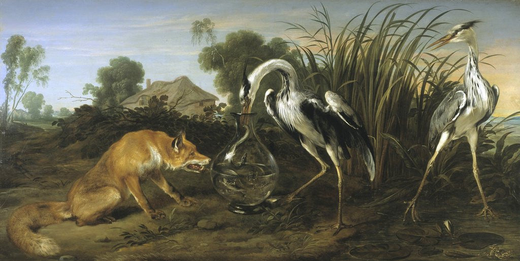 Detail of Fable of the Fox and the Heron by Frans Snyders