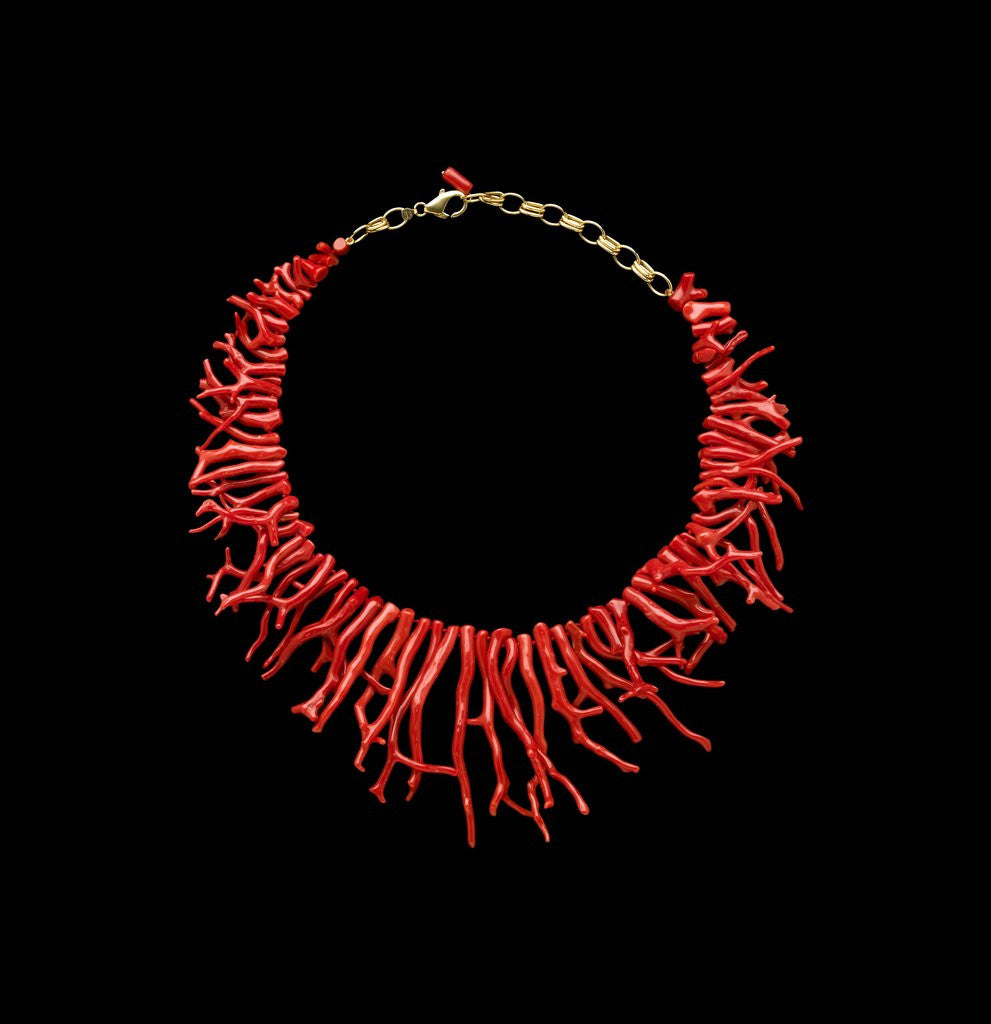 Detail of Coral necklace with natural branches of coral by Anonymous