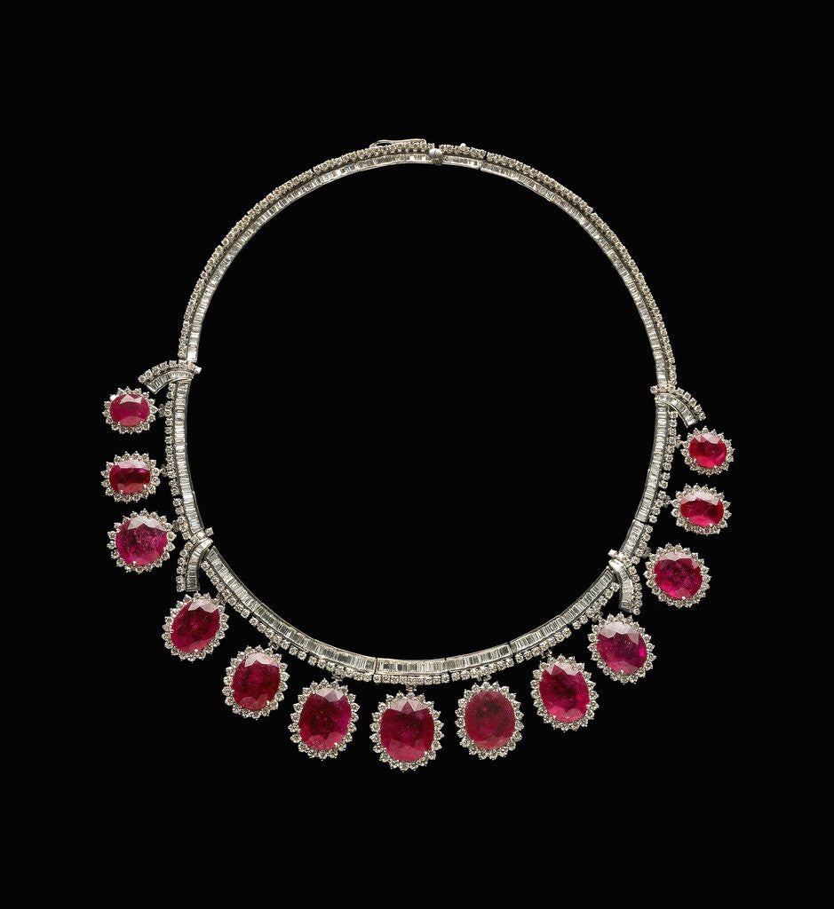 Detail of Ruby and Diamond Necklace by Anonymous