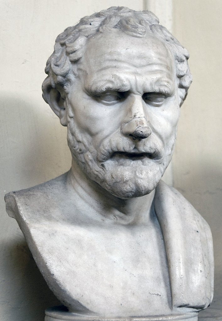 Detail of Bust sculpture of Demosthenes by Corbis