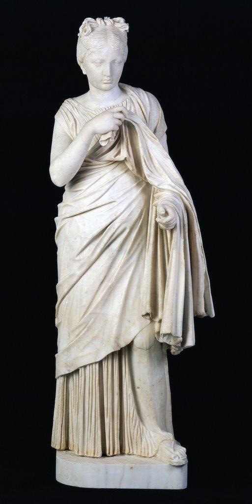 Detail of Roman sculpture of a Young Girl by Anonymous