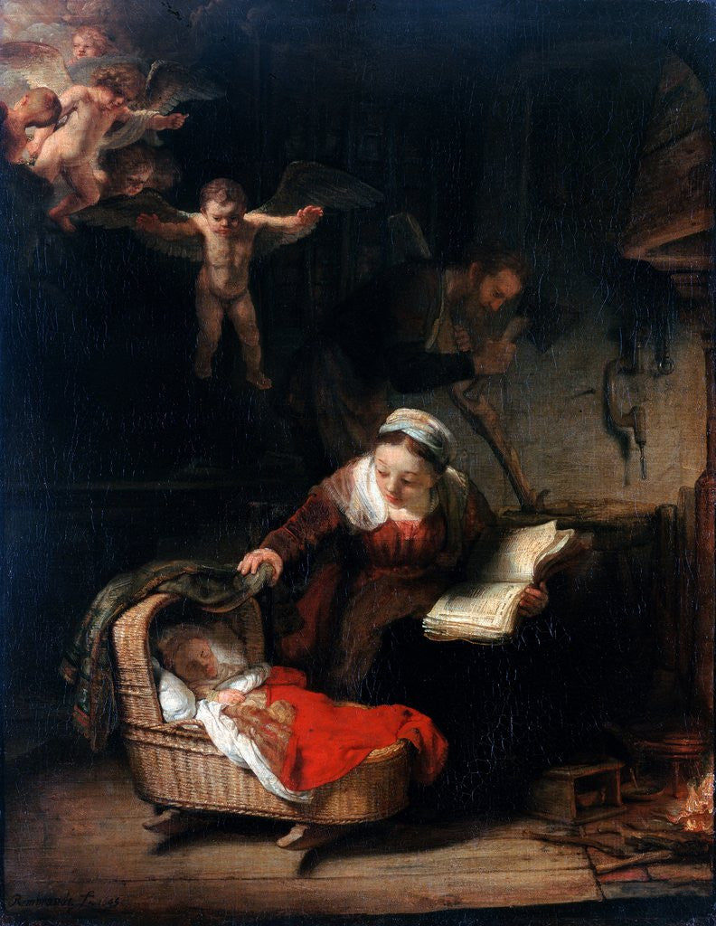 Detail of Holy Family by Rembrandt van Rijn