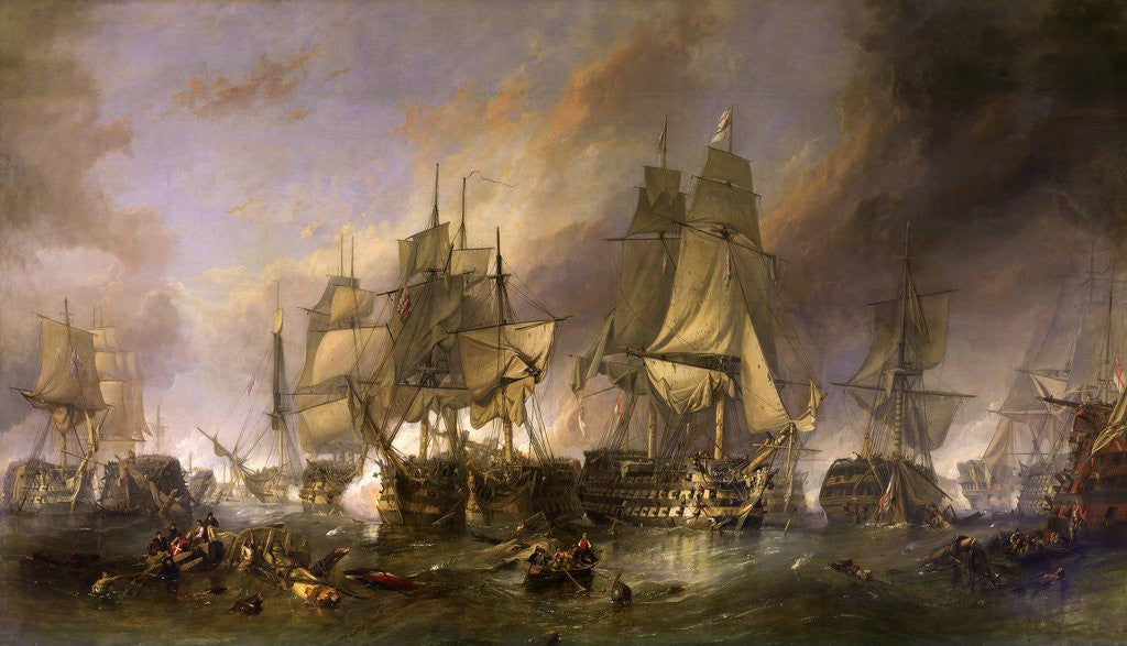 Detail of The Battle of Trafalgar by William Clarkson Stanfield