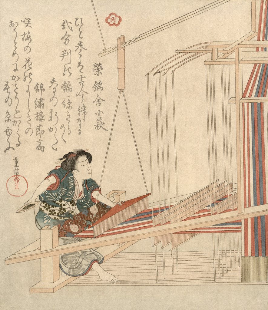 Detail of Woman working loom by Corbis