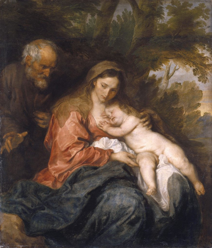 Detail of Rest on the Flight into Egypt by Anthony van Dyck