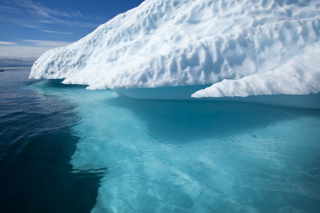 Detail of Iceberg above and below water in Disko Bay in Greenland by Anonymous