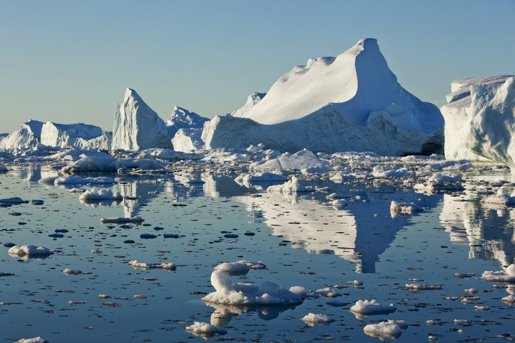 Detail of Iceberg and bergy bits in Disko Bay in Greenland by Anonymous