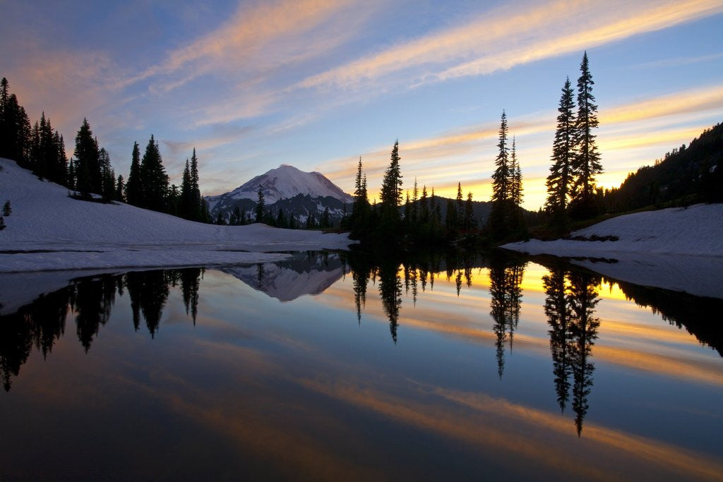 Detail of Sunset at Tipsoo Lakes and Mount Rainier by Anonymous