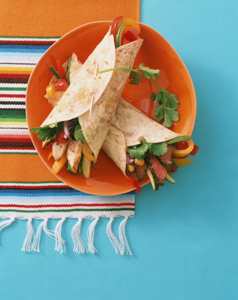 Detail of Fajitas (wheat tortillas with meat and chicken filling) by Anonymous