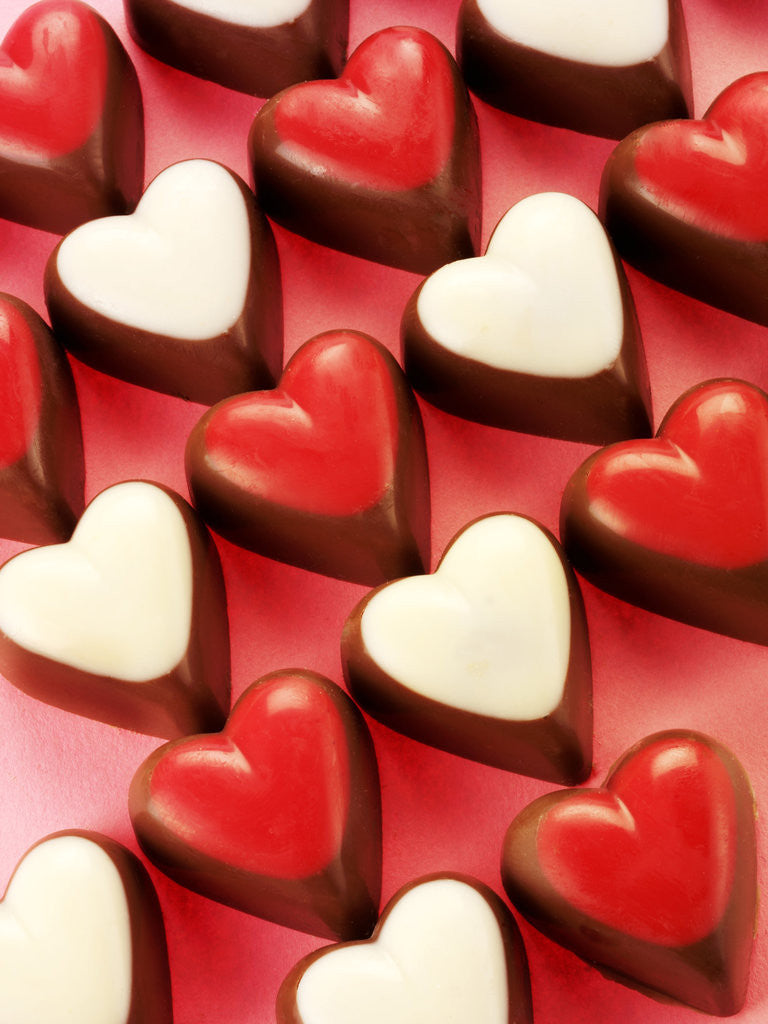 Detail of Heart-shaped chocolates by Anonymous