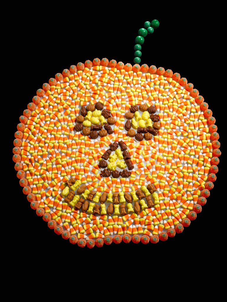Detail of A Jack o'Lantern Made From Candy by Corbis