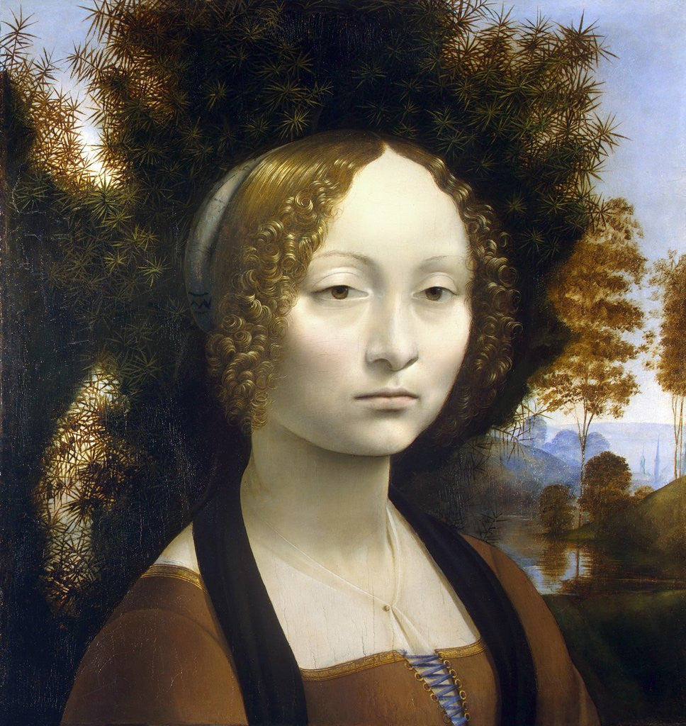 Detail of Ginevra de' Benci by Leonardo da Vinci