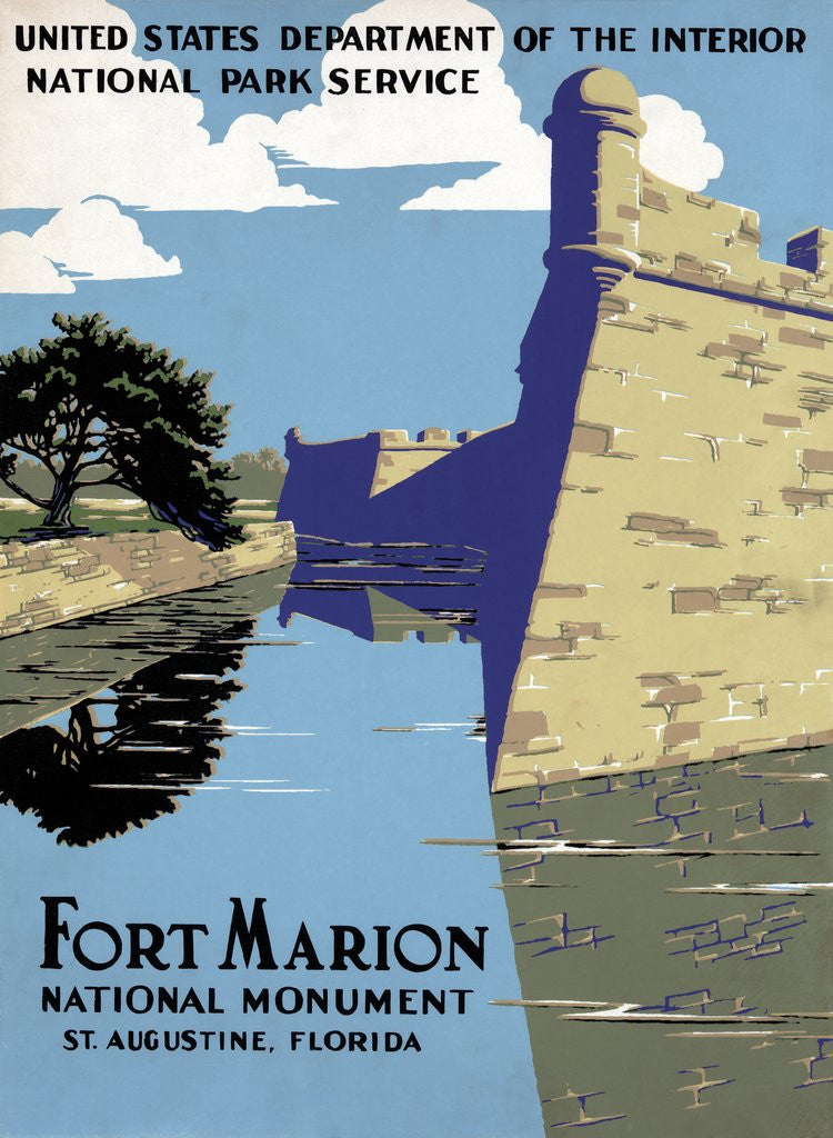 Detail of Fort Marion National Monument travel poster by Anonymous