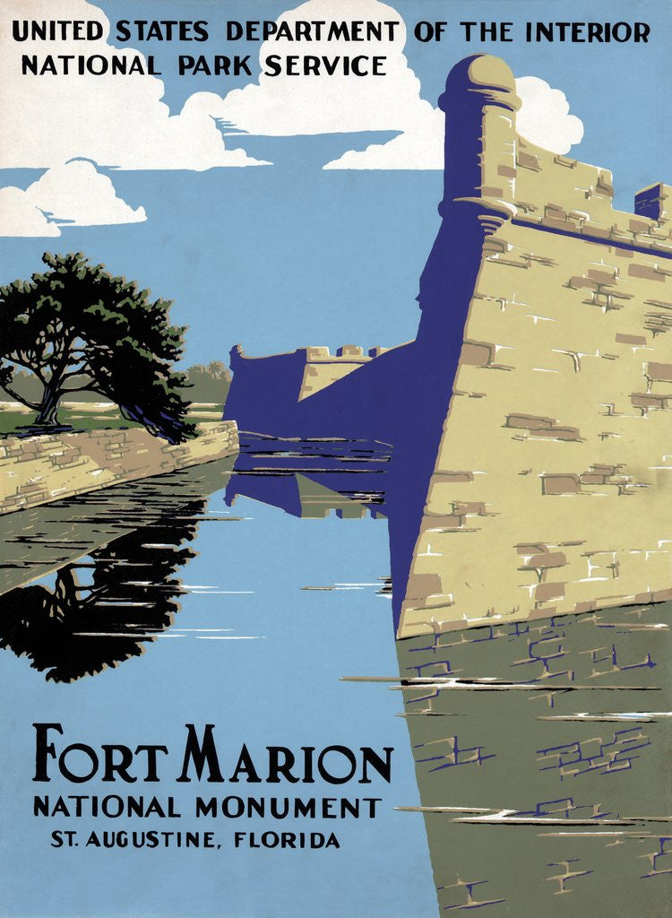 Detail of Fort Marion National Monument travel poster by Corbis