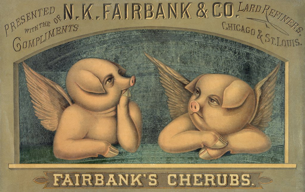 Detail of Pigs with wings by Corbis