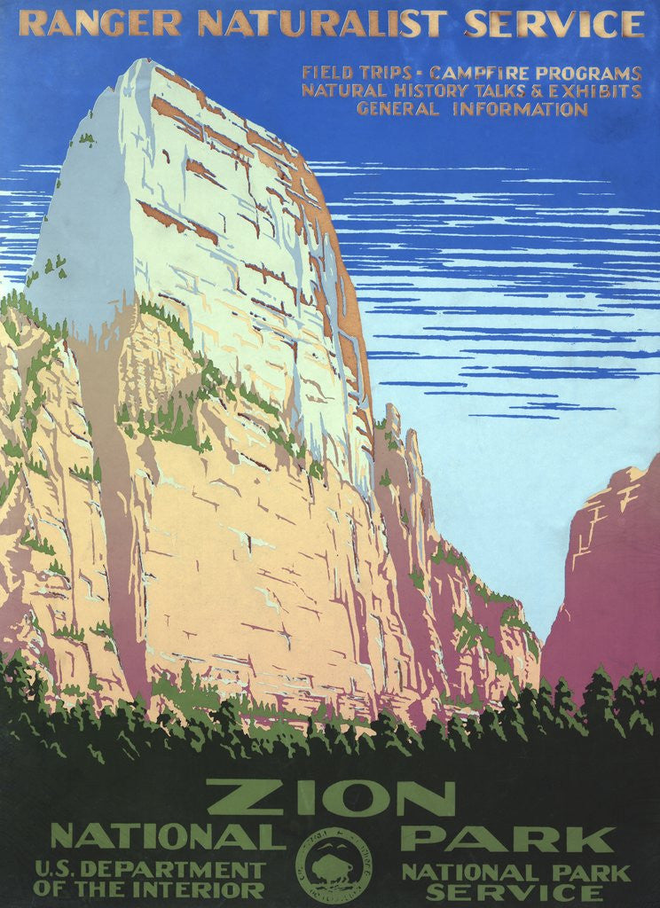 Detail of Zion National Park travel poster by Anonymous