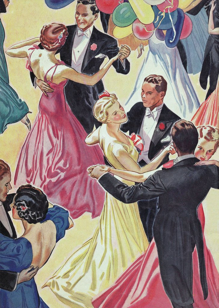 Detail of Couples dancing in ballroom by Anonymous