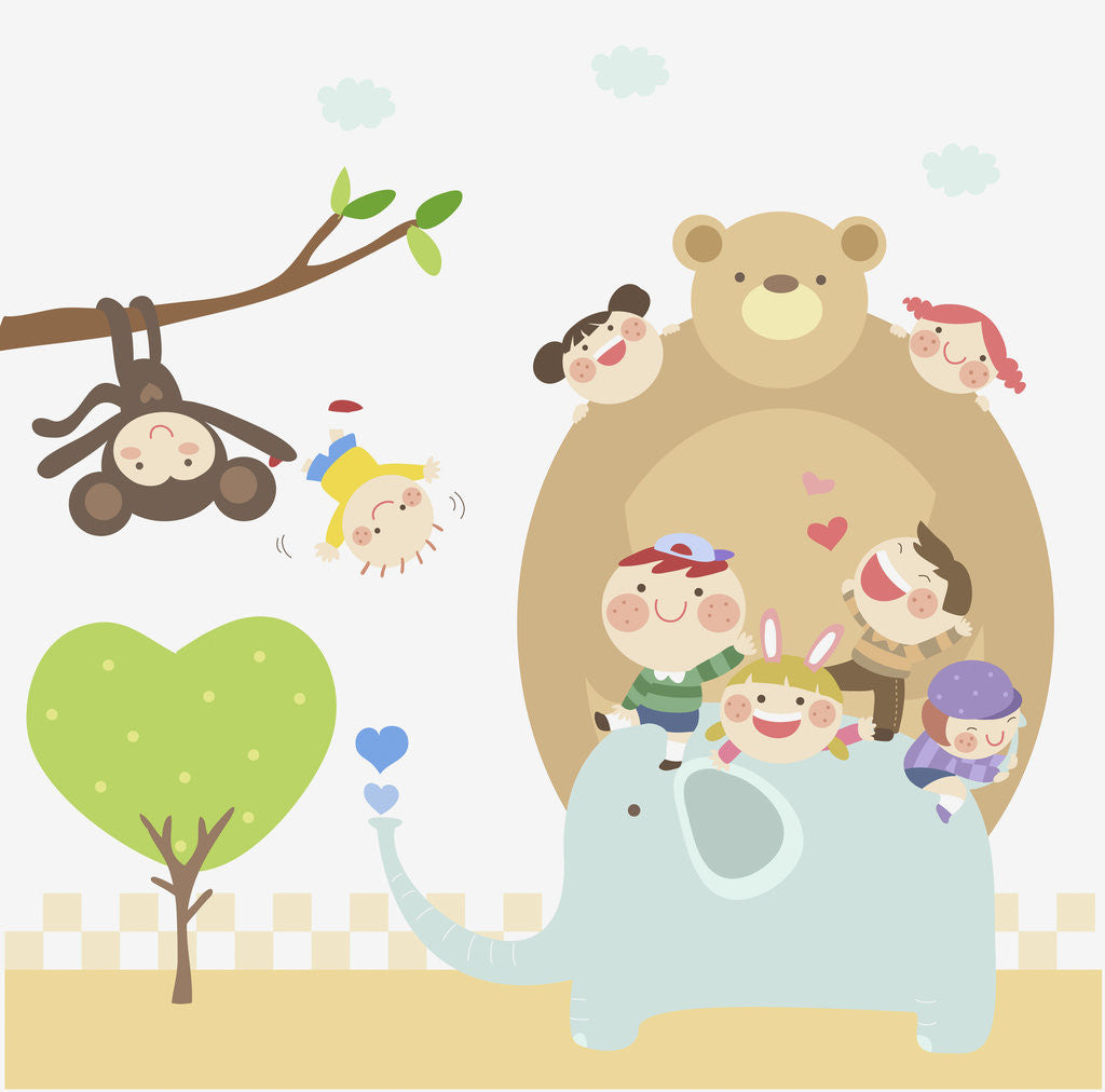 Detail of Kids going zoo by Anonymous