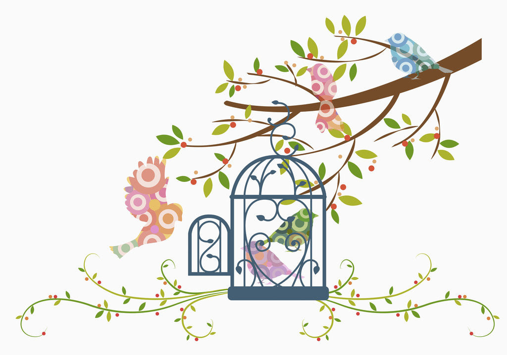 Detail of Flower background in illustration by Anonymous