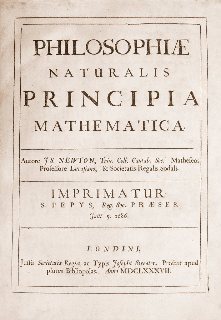 Detail of Title page for Philosophiae Naturalis Principia Mathematica by Anonymous